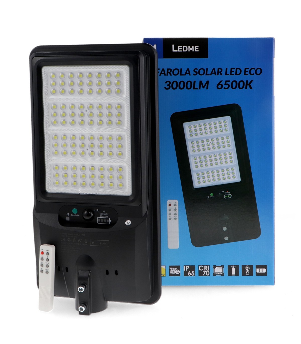 Farola Led Solar LEDME 80W/18W 3000Lm IP65
