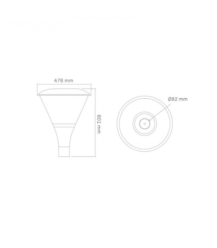 Farola Led SIA Negro 60W 7000Lm 150º IP65