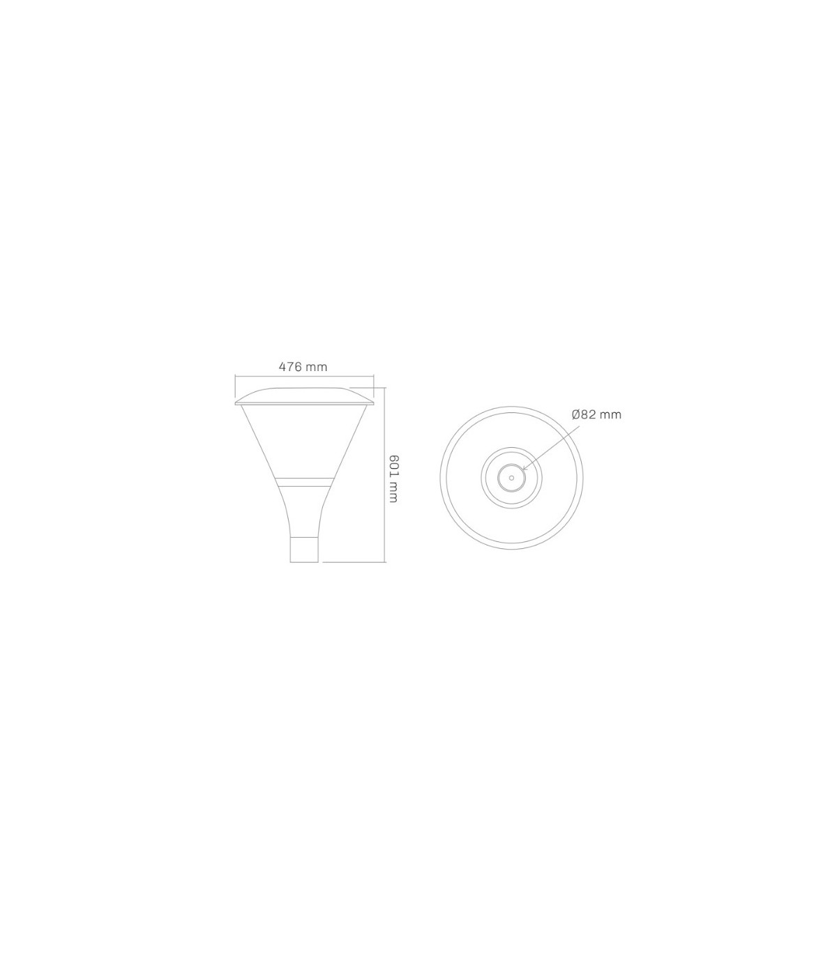 Farola Led SIA Negro 60W 7000Lm 150º IP65