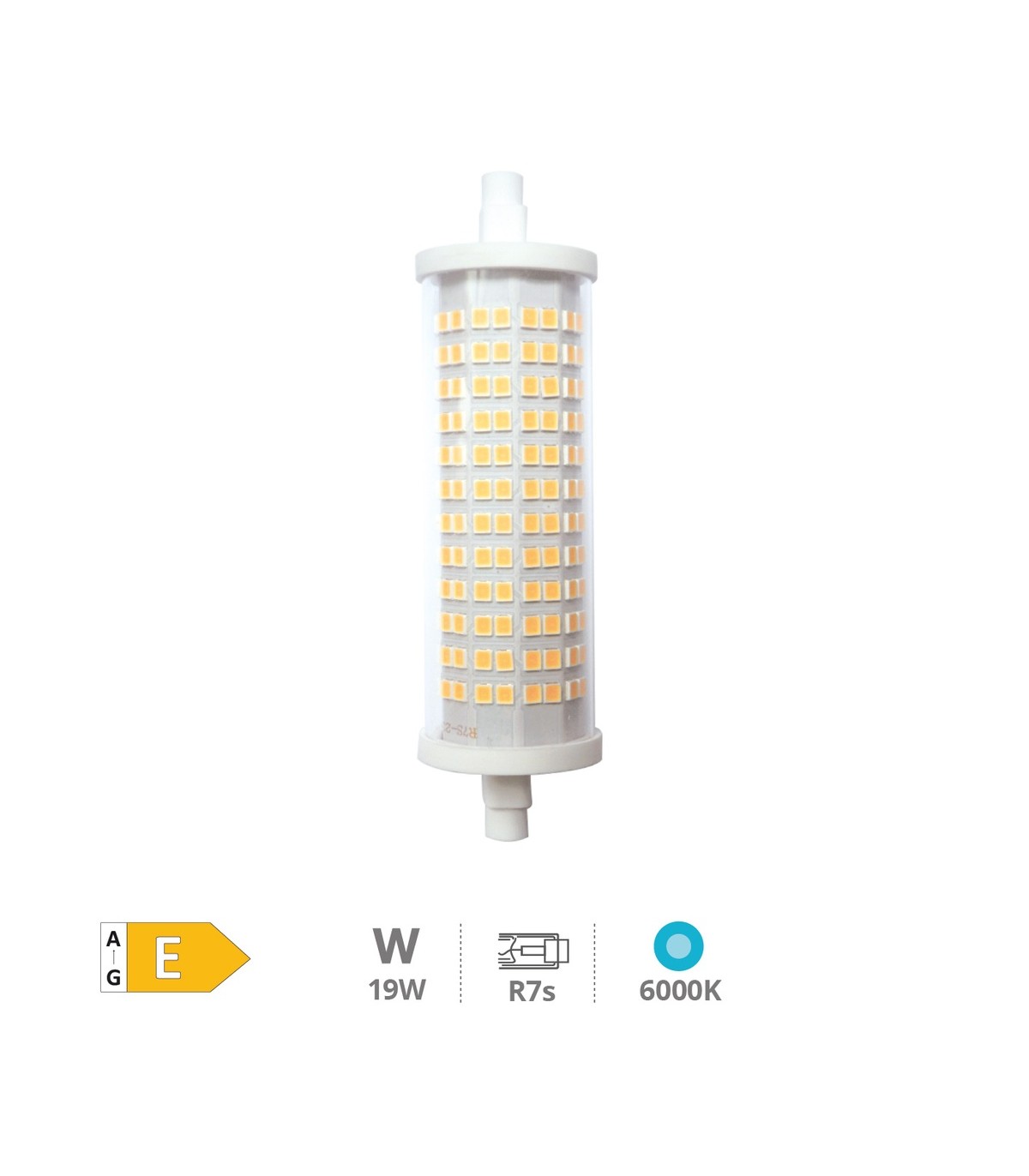 Bombilla Led R7S 19W 118mm 2500LM Regulable