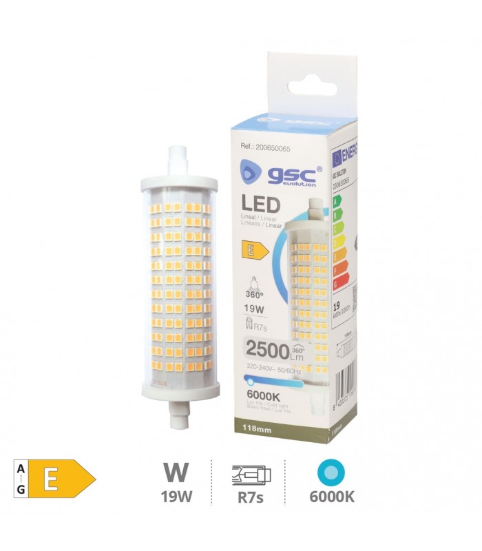 Bombilla Led R7S 19W 118mm 2500LM Regulable