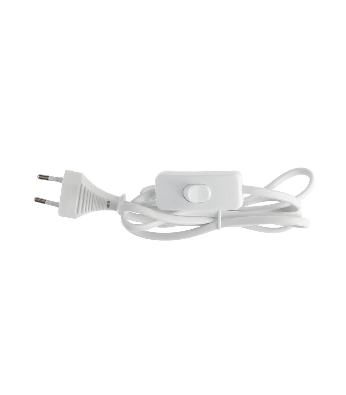 Cable Conexión plano + Interruptor (2x0.75mm) 1.5m Blanco