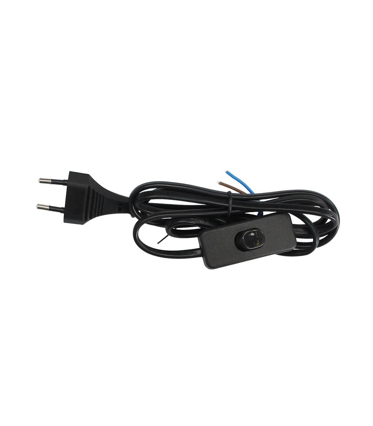 Cable Conexión plano + Interruptor (2x0.75mm) 1.5m Negro