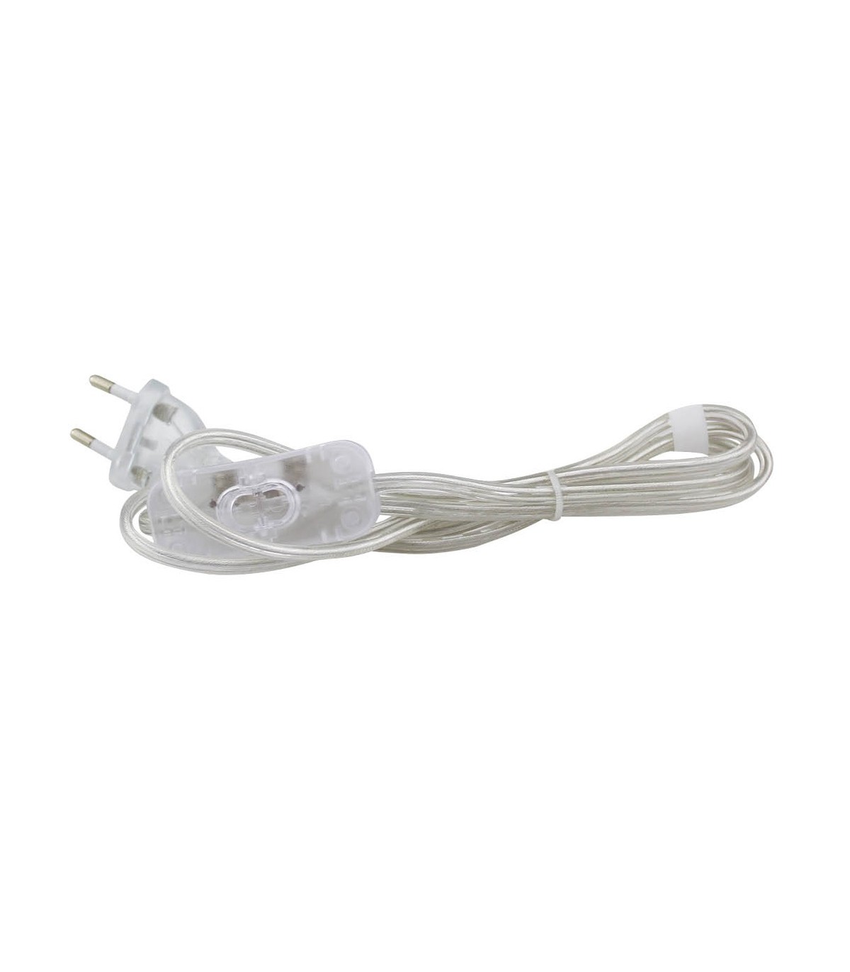 Cable Conexión plano + Interruptor (2x0.75mm) 1.5m Transparente