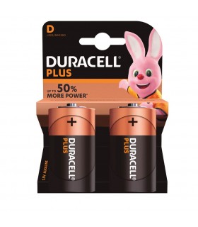 Pila Alkalina Duracell Plus LR20 (D) Blister 2 uds.