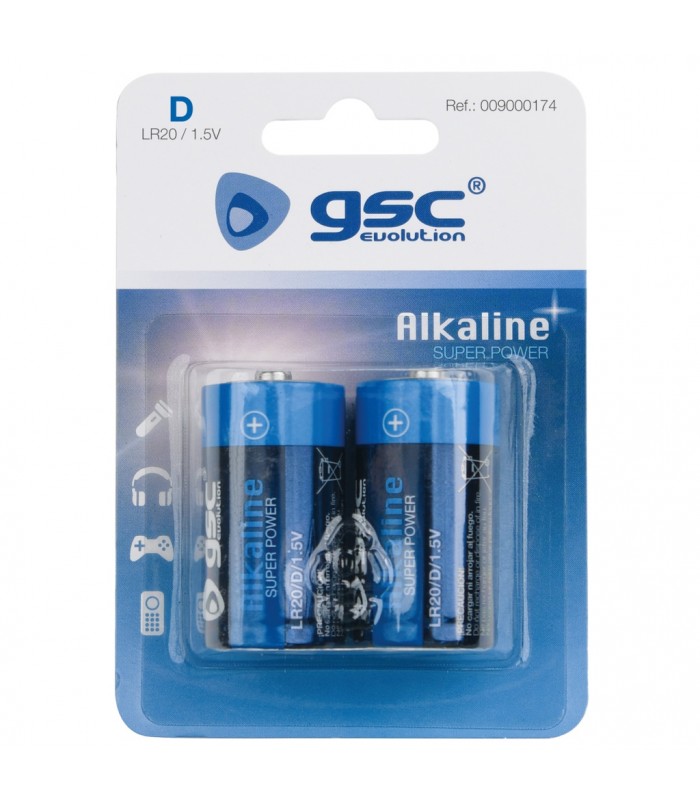 Pila Alkalina GSC LR20 (D) Blister 2 uds.