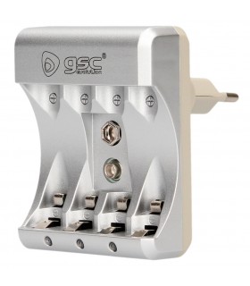 Cargador GSC Pilas Recargables AAA/AA/9V Ultrarrápido