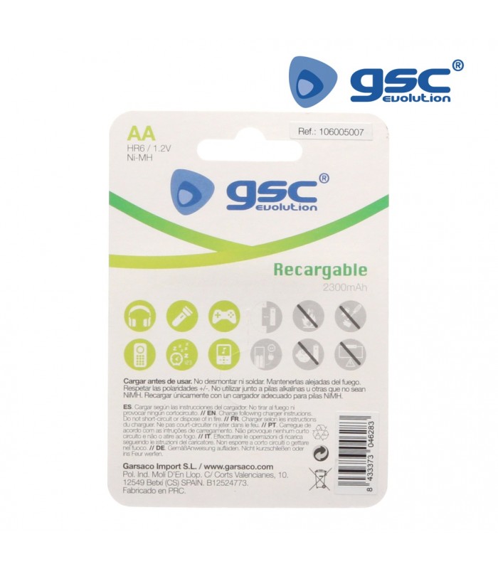 Pila Recargable HR6 (AA) 1,2V 2300mAh Blister 2 uds.