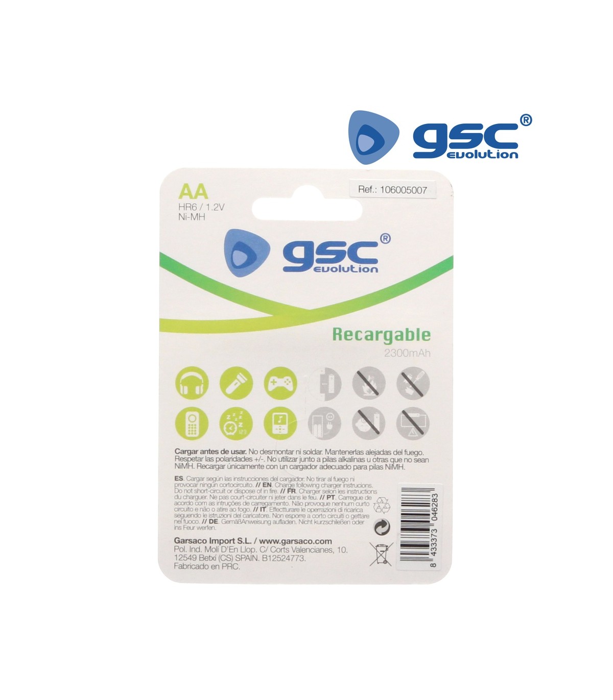 Pila Recargable HR6 (AA) 1,2V 2300mAh Blister 2 uds.
