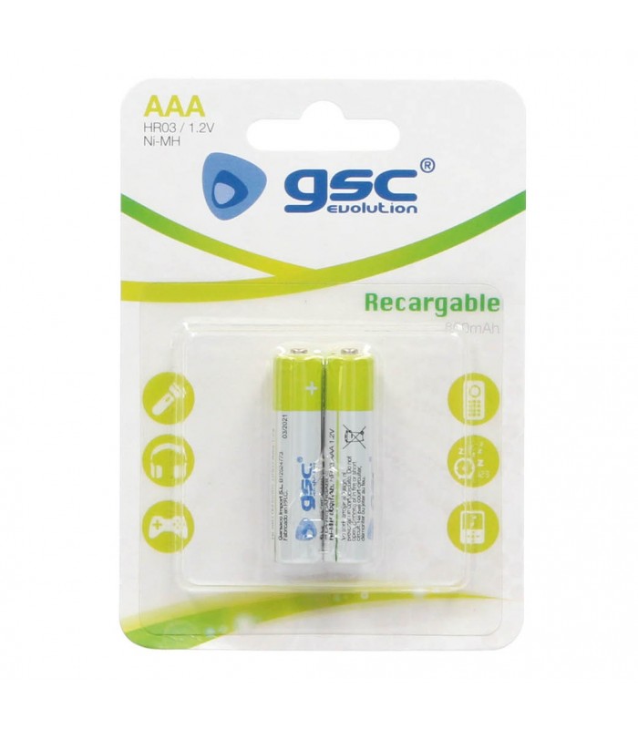 Pila Recargable HR03 (AAA) 1,2V 800mAh Blister 2 uds.