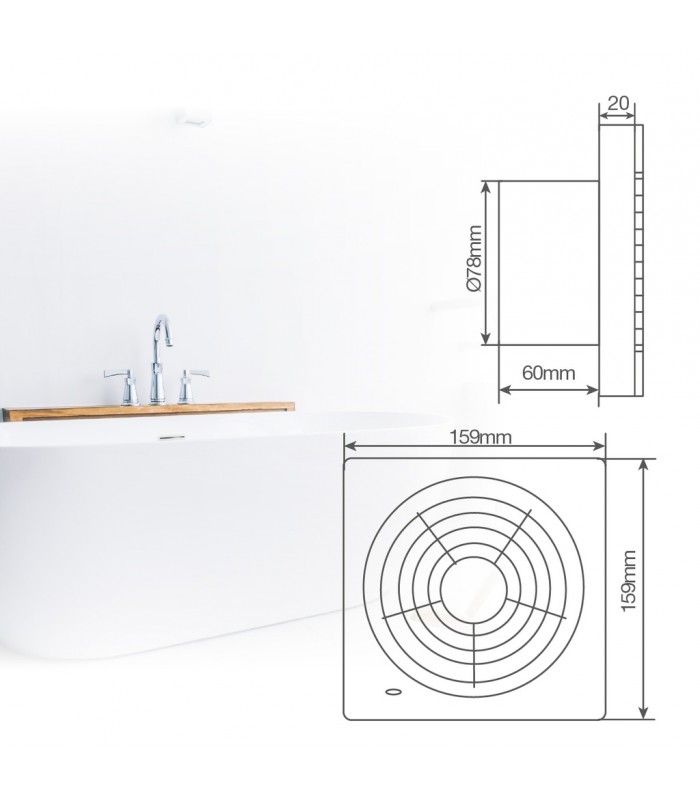Extractor NAGOD 10W Ø80mm Caudal 70M3/H 230V