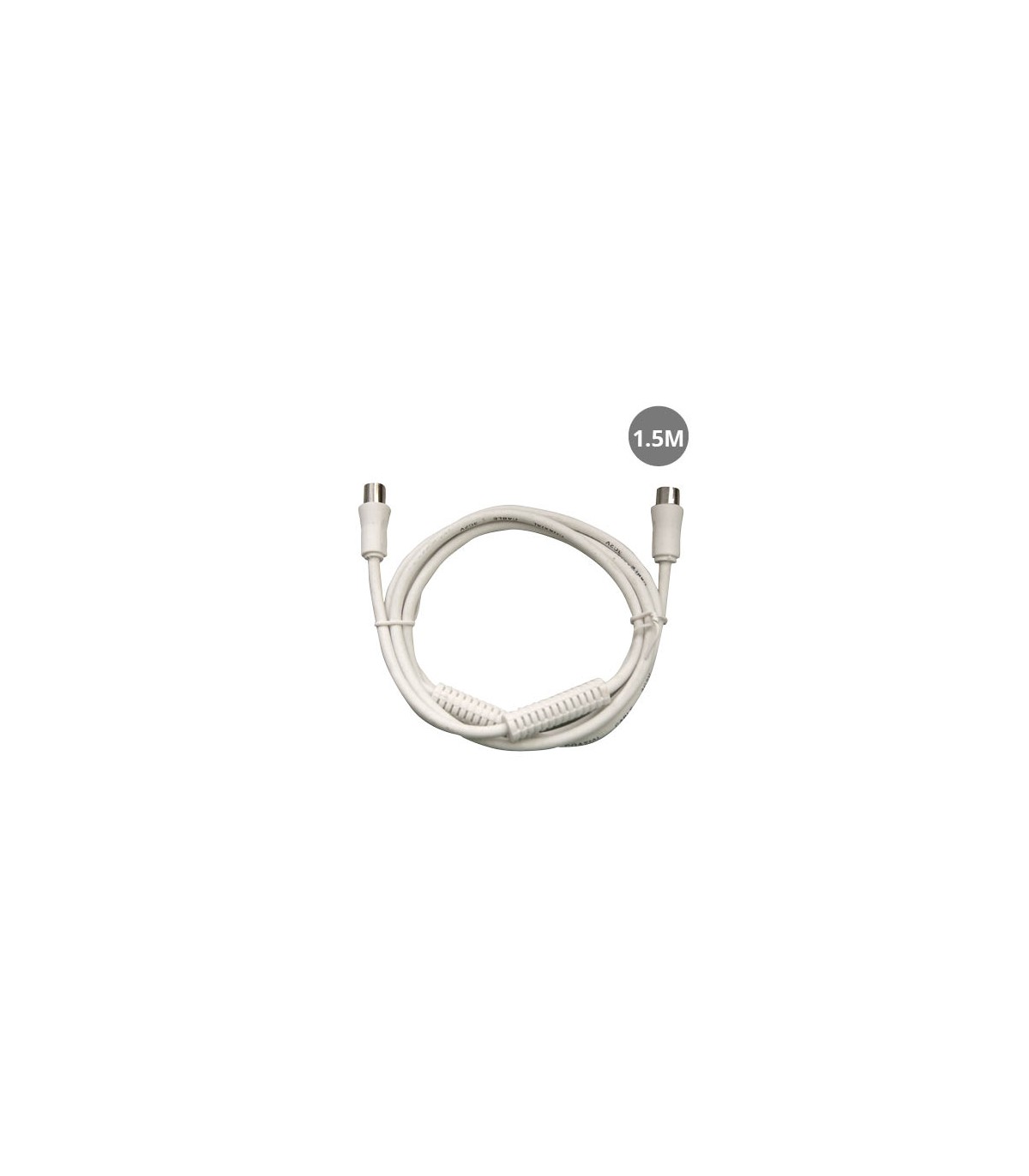 Prolongador Coaxial Macho a Hembra Blanco 1.5M + Filtro