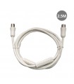 Prolongador Coaxial Macho a Hembra Blanco 2.5M + Filtro