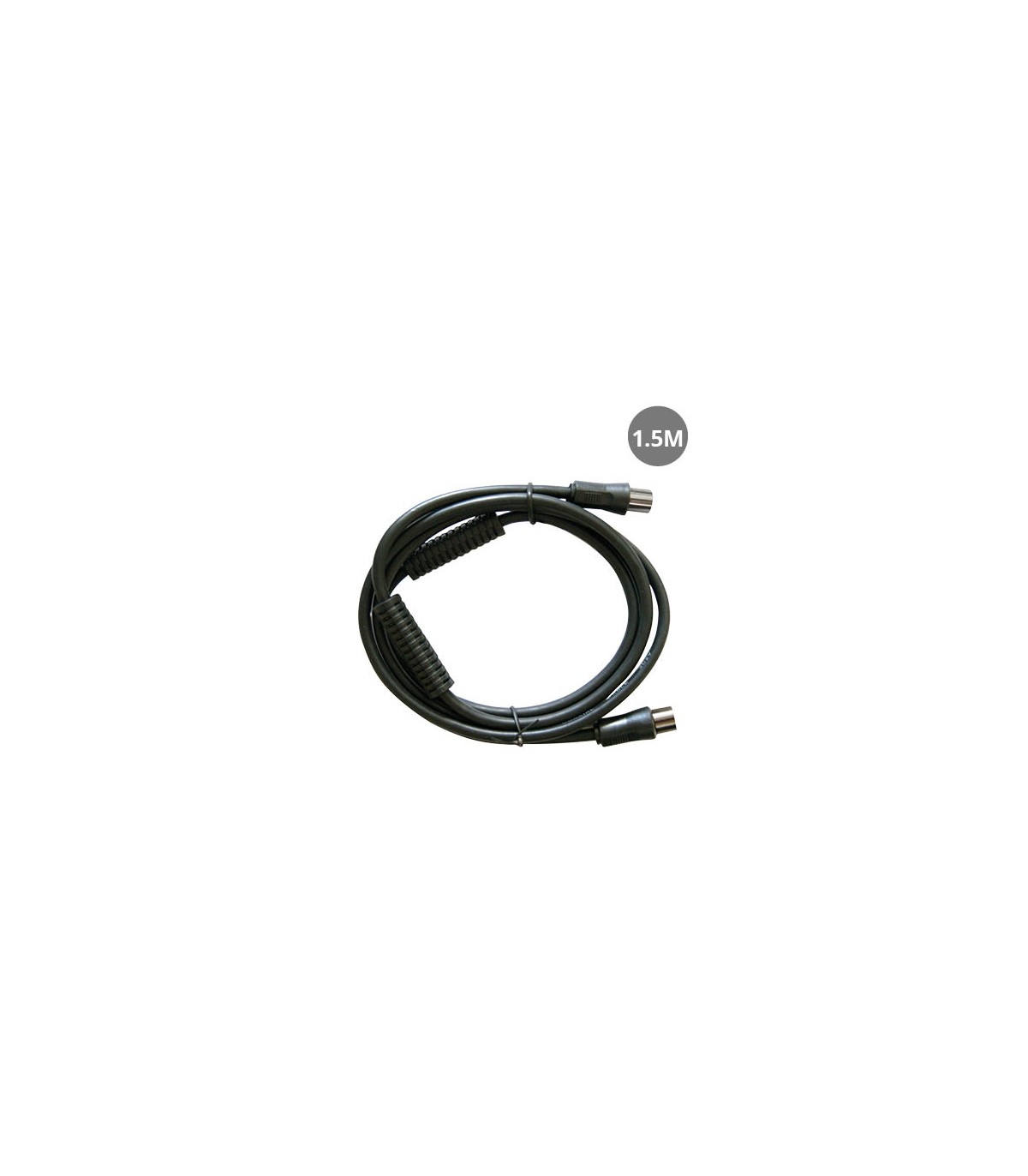 Prolongador Coaxial Macho a Hembra Negro 1.5M + Filtro