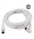 Prolongador Coaxial TV Acodado Macho a Hembra Blanco 1.5m
