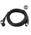 Prolongador Coaxial TV Acodado Macho a Hembra Negro 1.5m