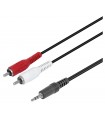 Conexión audio-estéreo JACK Macho 3.5mm a 2RCA Macho 1.5M