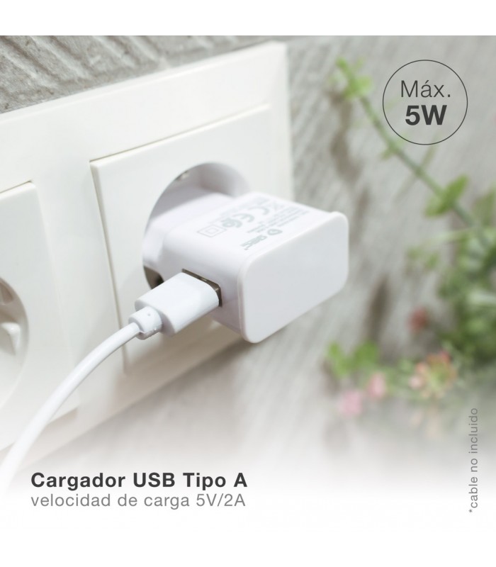Cargador 230V A USB Tipo A 5V/2A 5W