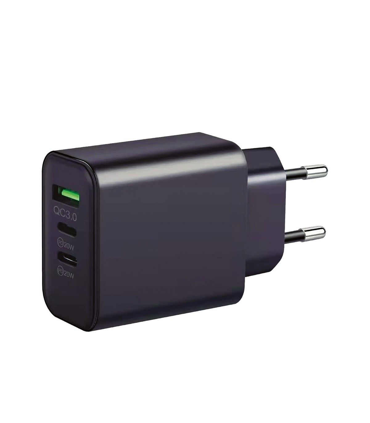 Cargador 230V a 3 USB: 1xQC3.0 + 2xTipo C 5V/3A 40W