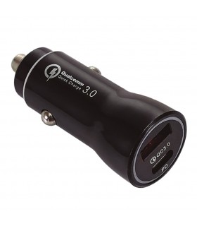 Cargador Mechero Coche a USB C + A QC 3.0 5V/3A 36W