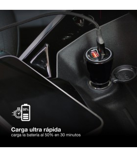 Cargador Mechero Coche a USB C + A QC 3.0 5V/3A 36W