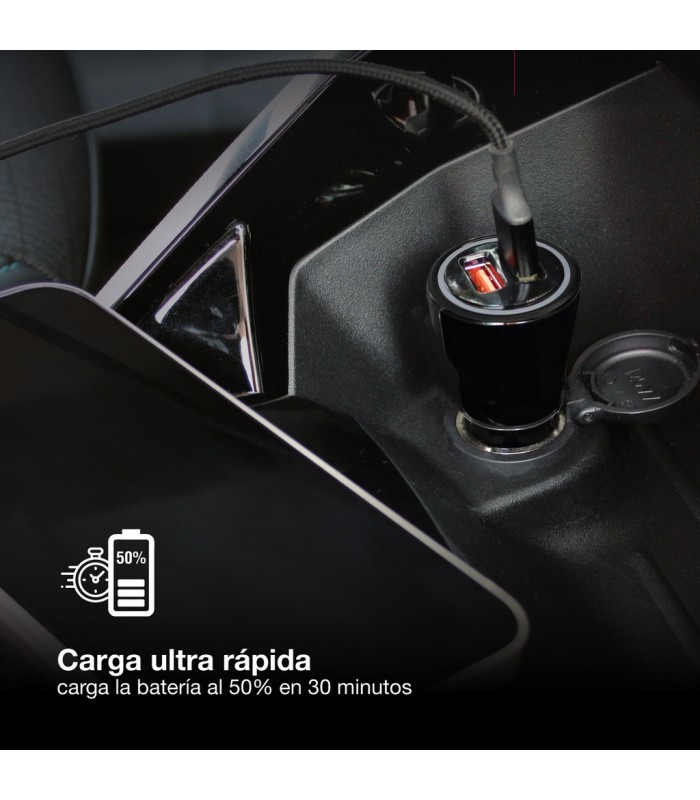 Cargador Mechero Coche a USB C + A QC 3.0 5V/3A 36W