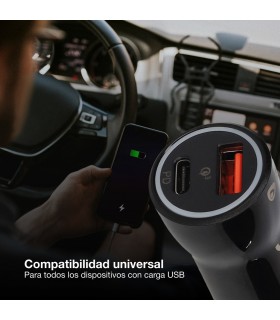 Cargador Mechero Coche a USB C + A QC 3.0 5V/3A 36W