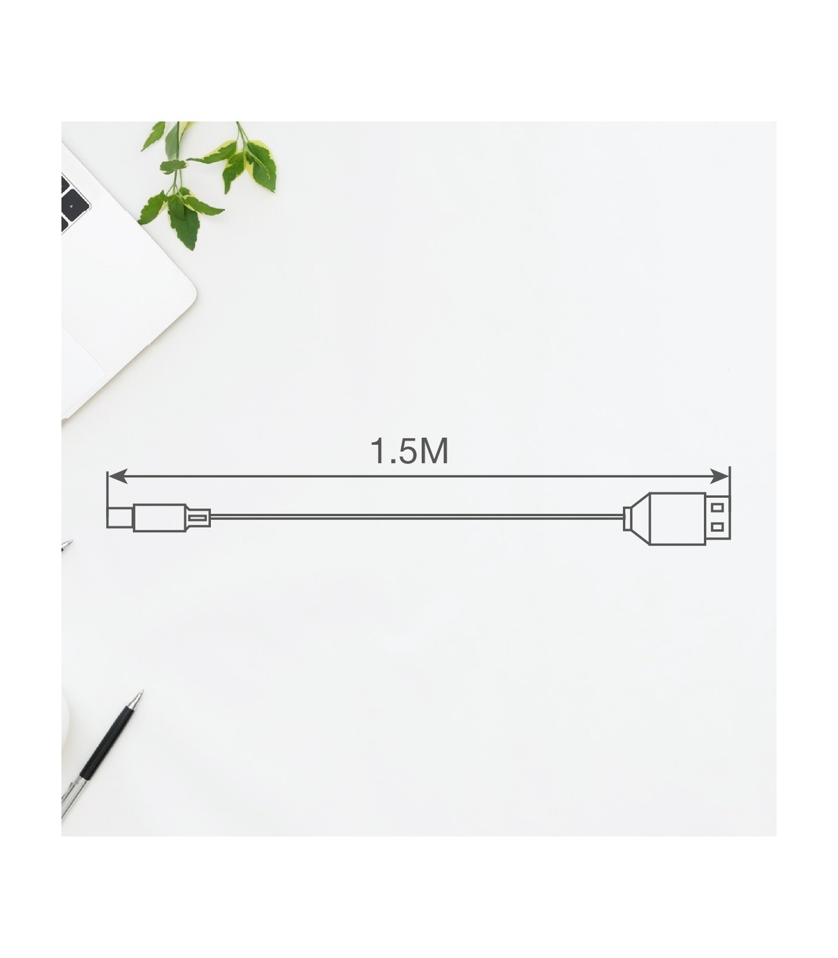 Cable USB Tipo A a USB Tipo C nylon trenzado 1,5M