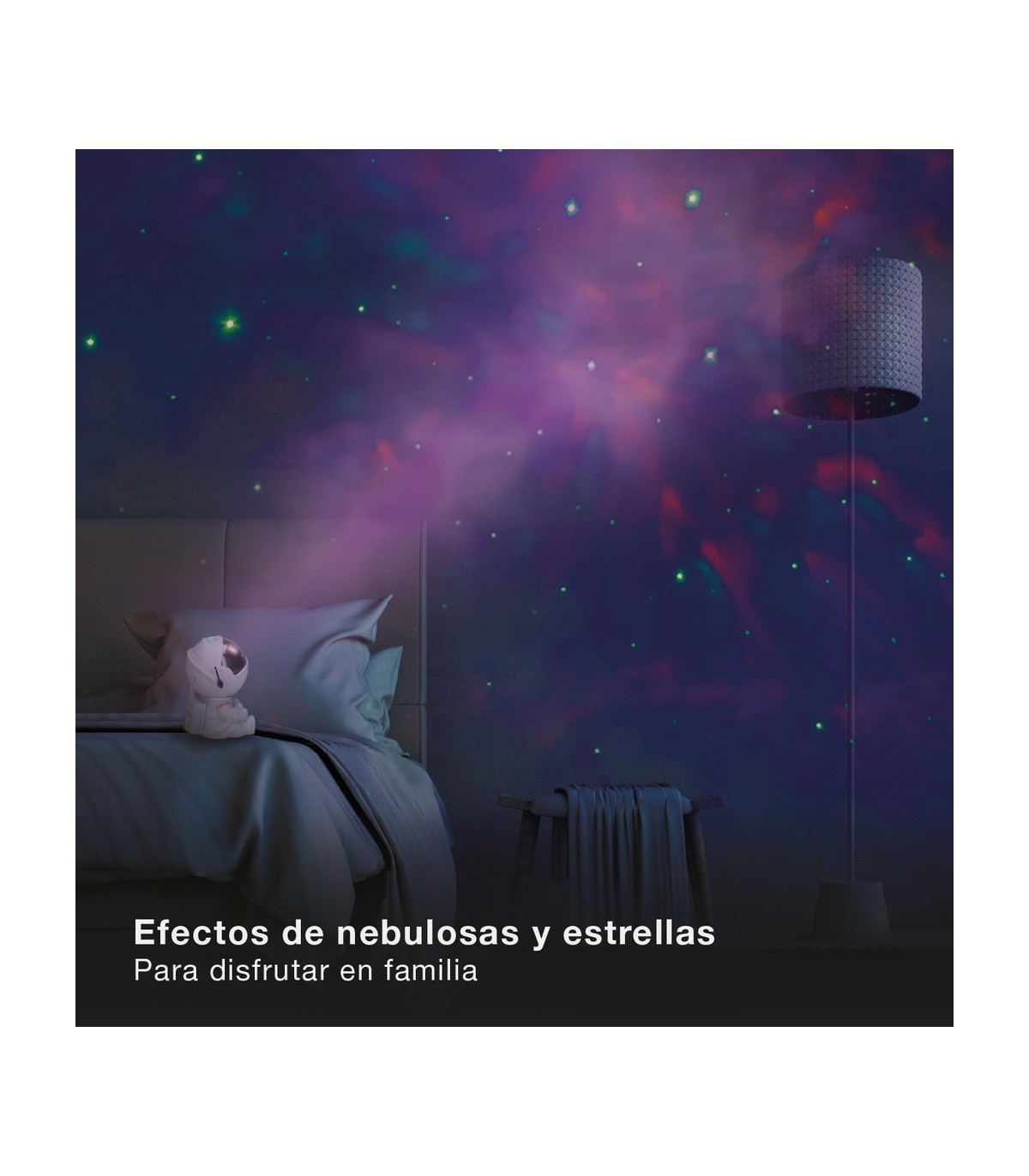 Luz de noche infantil LED Astronauta 3W RGB proyector galaxia