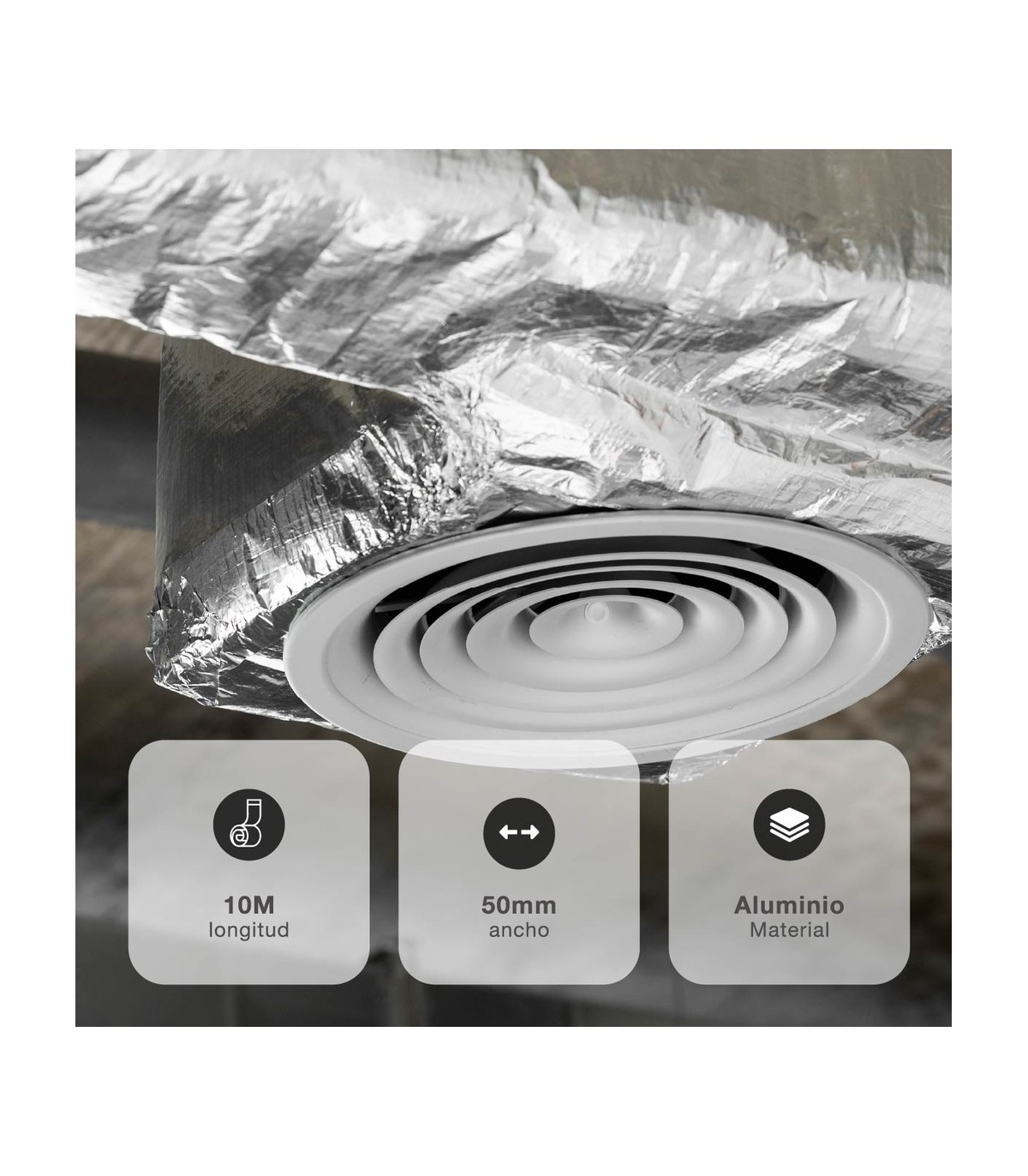 Cinta Aluminio Multiusos 50mm 10 Metros