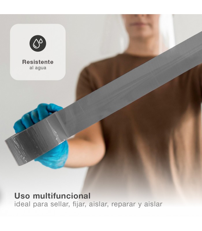 Cinta americana impermeable Gris 50mm 10 Metros