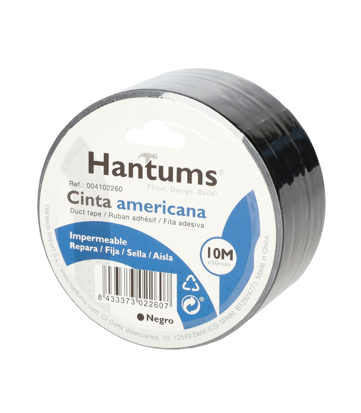 Cinta americana impermeable Negra 50mm 10 Metros