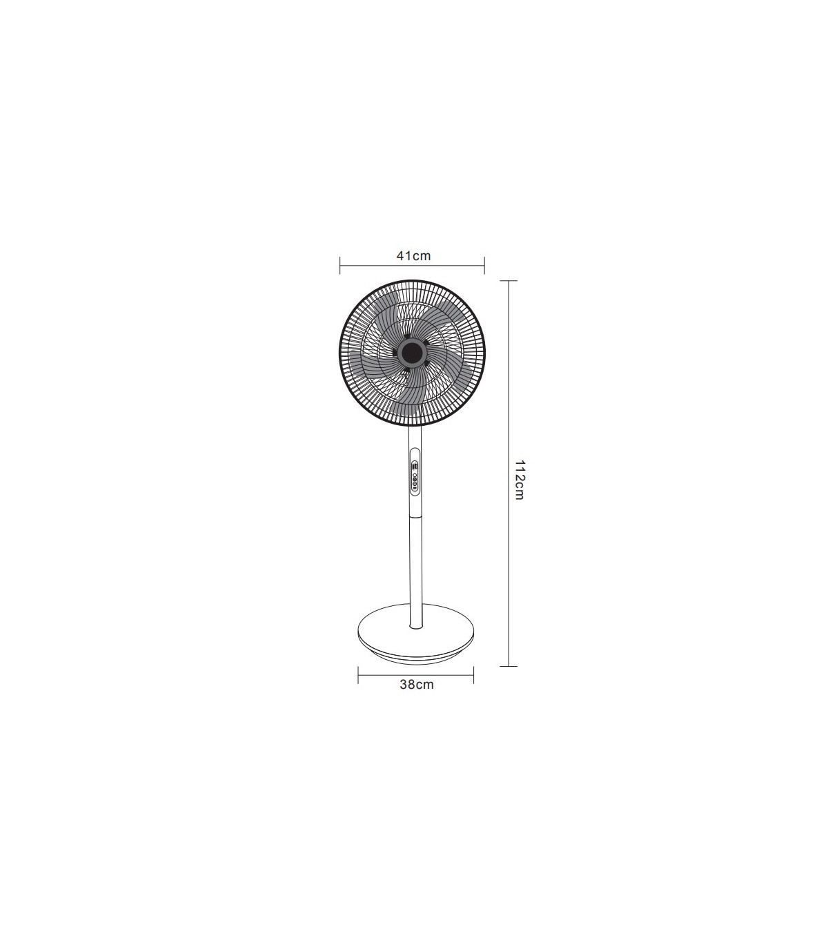 Ventilador de Pie Solar RIALTO 30W 41cm Negro