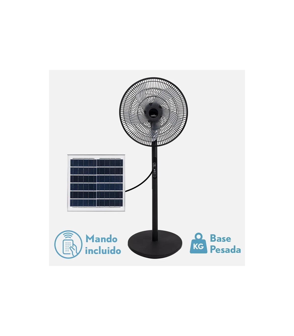 Ventilador de Pie Solar RIALTO 30W 41cm Negro