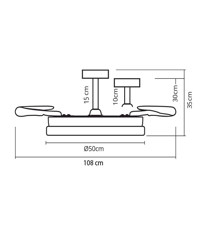 Ventilador de Techo ALICE APP DC 72W 6480Lm 4 Aspas CCT