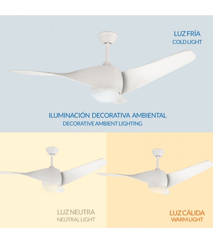 Ventilador de Techo BRUSSELS APP DC 18W 1800Lm 3 Aspas CCT