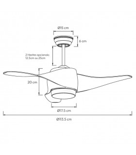 Ventilador de Techo BRUSSELS APP DC 18W 1800Lm 3 Aspas CCT
