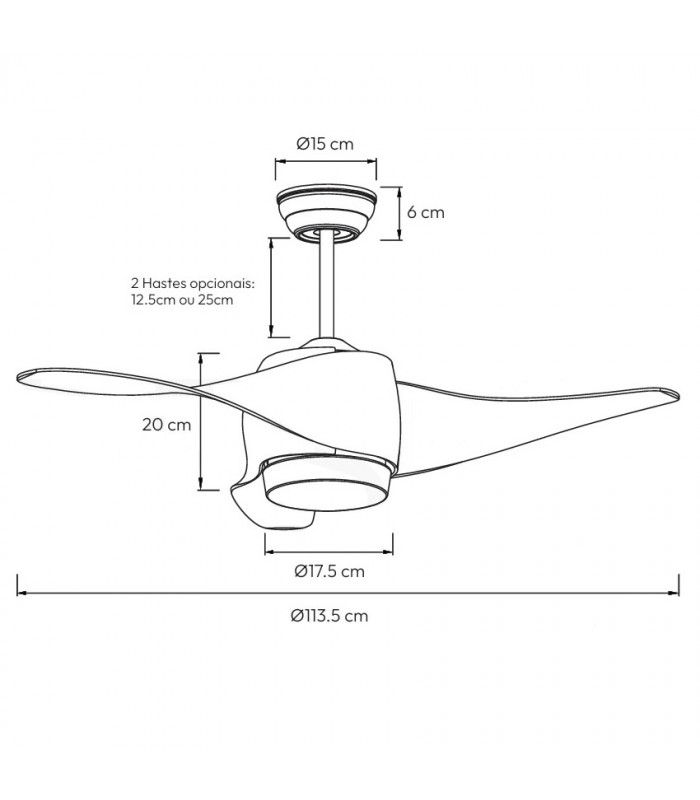 Ventilador de Techo BRUSSELS APP DC 18W 1800Lm 3 Aspas CCT
