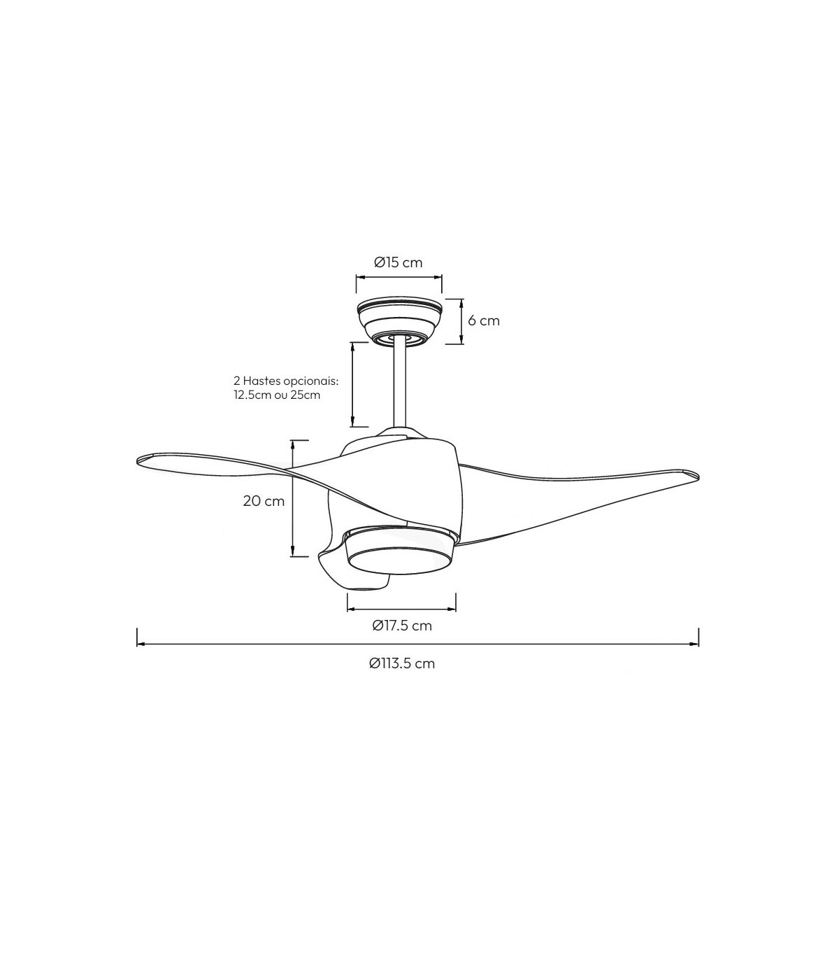 Ventilador de Techo BRUSSELS APP DC 18W 1800Lm 3 Aspas CCT