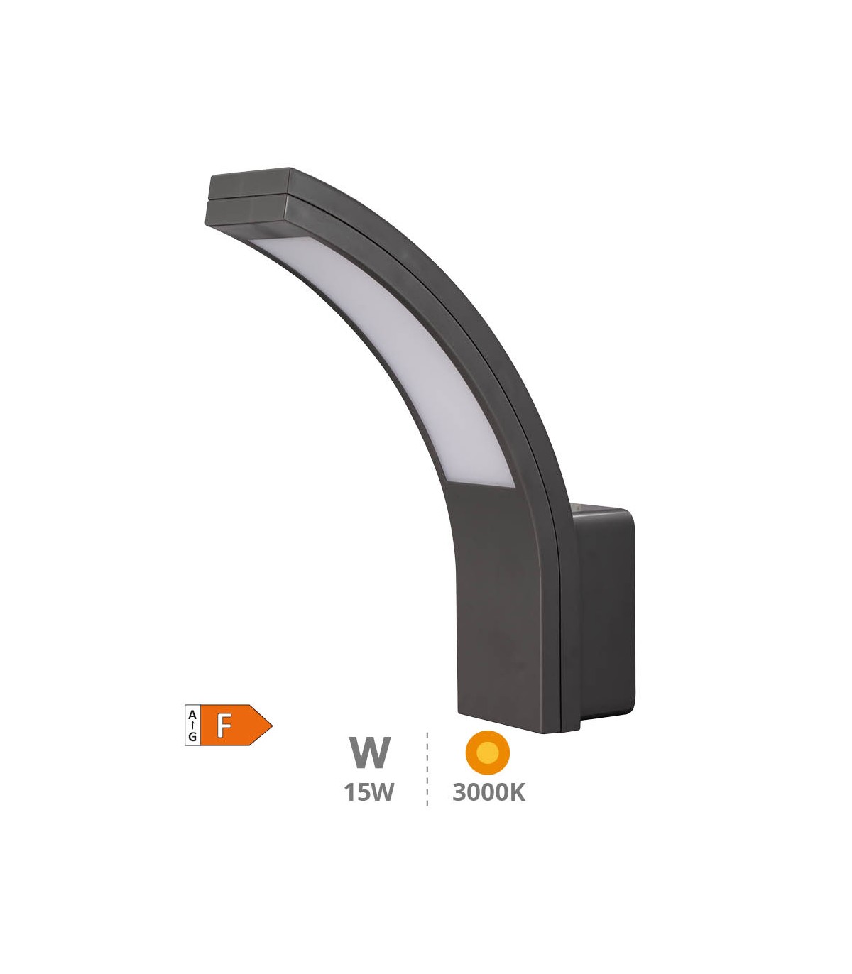 Aplique Exterior PADUM 15W 1100Lm IP54 Gris Antracita