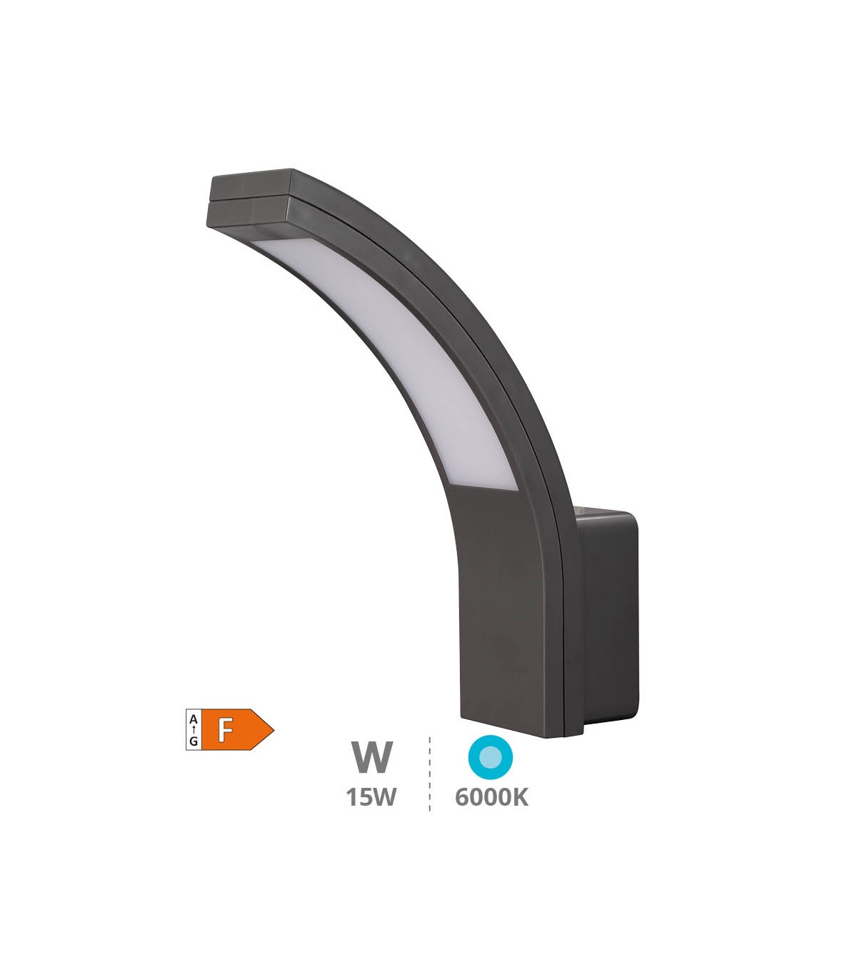 Aplique Exterior PADUM 15W 1100Lm IP54 Gris Antracita