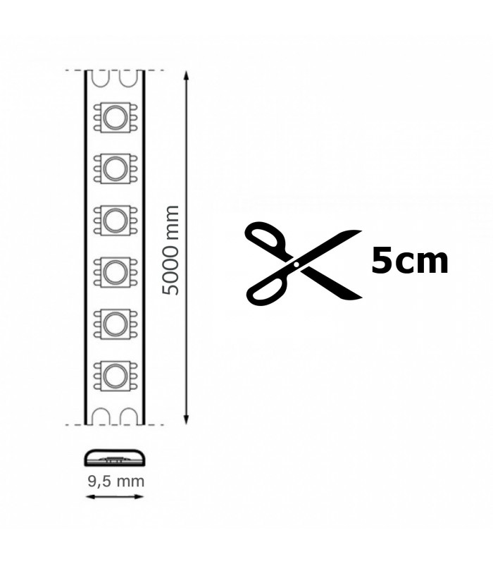 Tira Flexible Led ZIADNA 5W 500Lm/M 120Led/m IP65 DC24V -5 Metros-