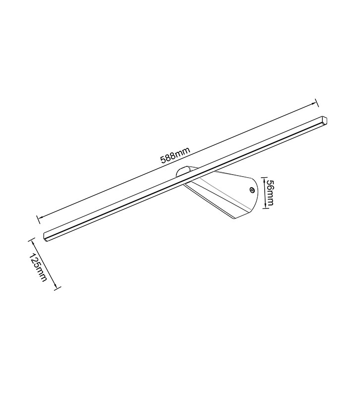 Aplique Pared Led BELLINI Negro 59Cm 6.5W 620Lm IP20