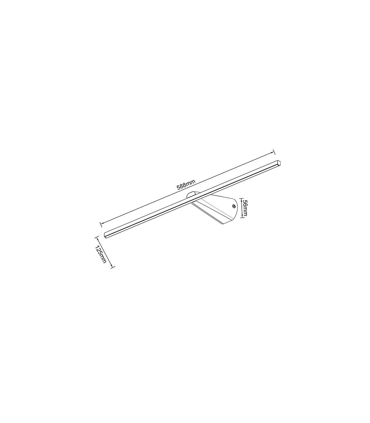 Aplique Pared Led BELLINI Negro 59Cm 6.5W 620Lm IP20