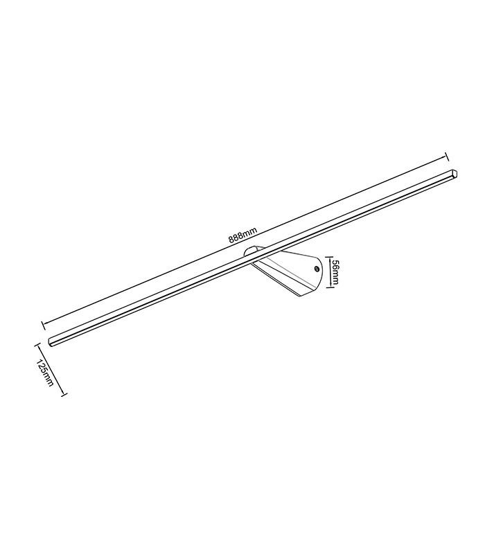 Aplique Pared Led BELLINI Negro 88Cm 8.5W 820Lm IP20