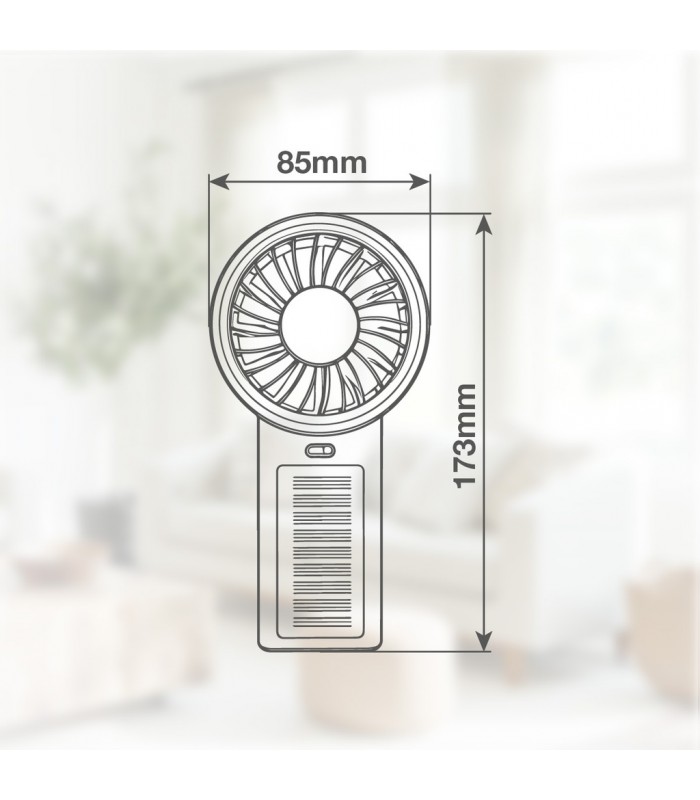 Mini ventilador de mano VAINIO USB/Solar recargable Negro