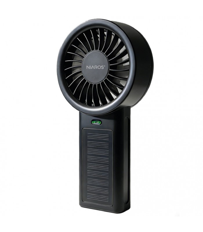 Mini ventilador de mano VAINIO USB/Solar recargable Negro