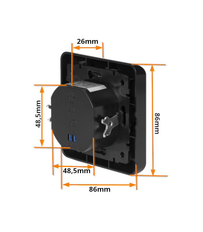 Detector Movimiento ORNO Empotrable Pared 9m IP20 Negro