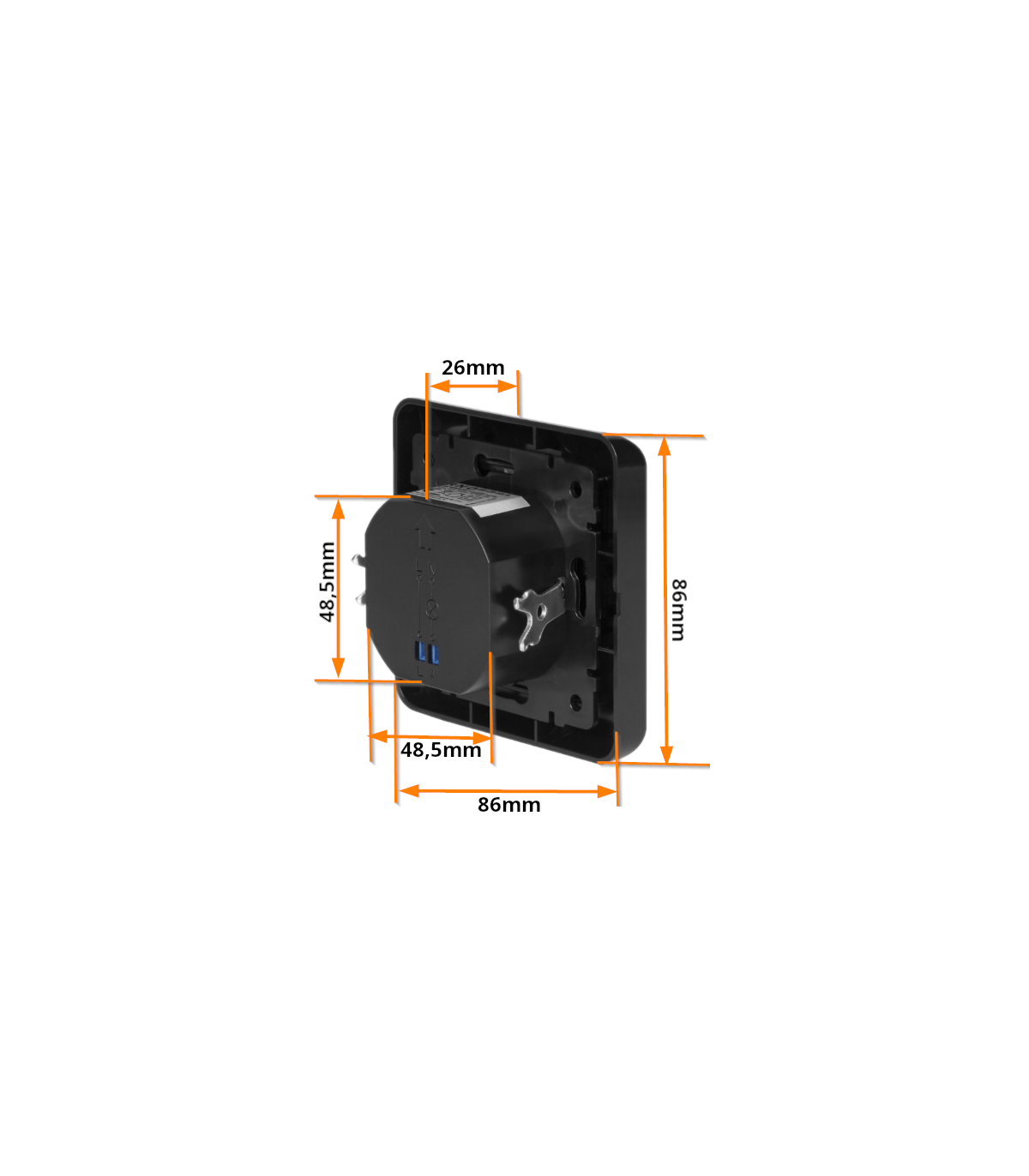 Detector Movimiento ORNO Empotrable Pared 9m IP20 Negro