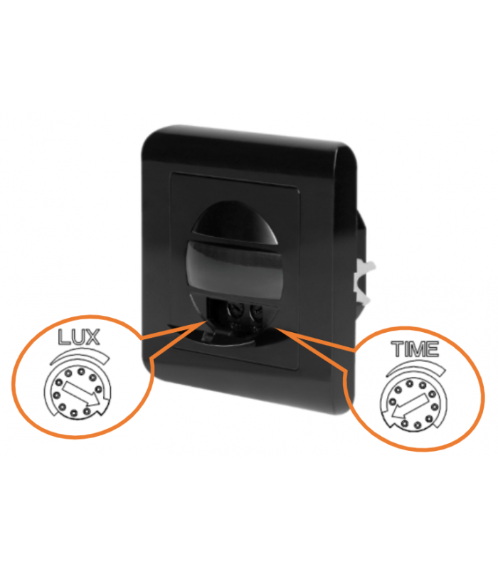 Detector Movimiento ORNO Empotrable Pared 9m IP20 Negro